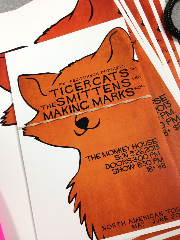 Smittens, Tigercats, Making Marks Summer Tour Flyer